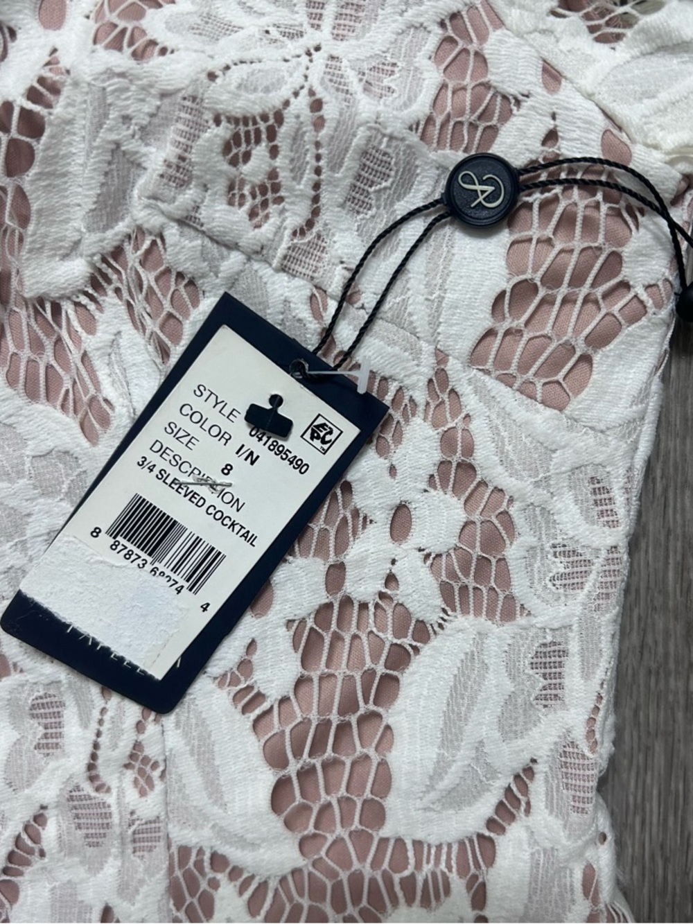 Adrianna Papell White Floral Lace Mini Dress - Picture 2 of 3